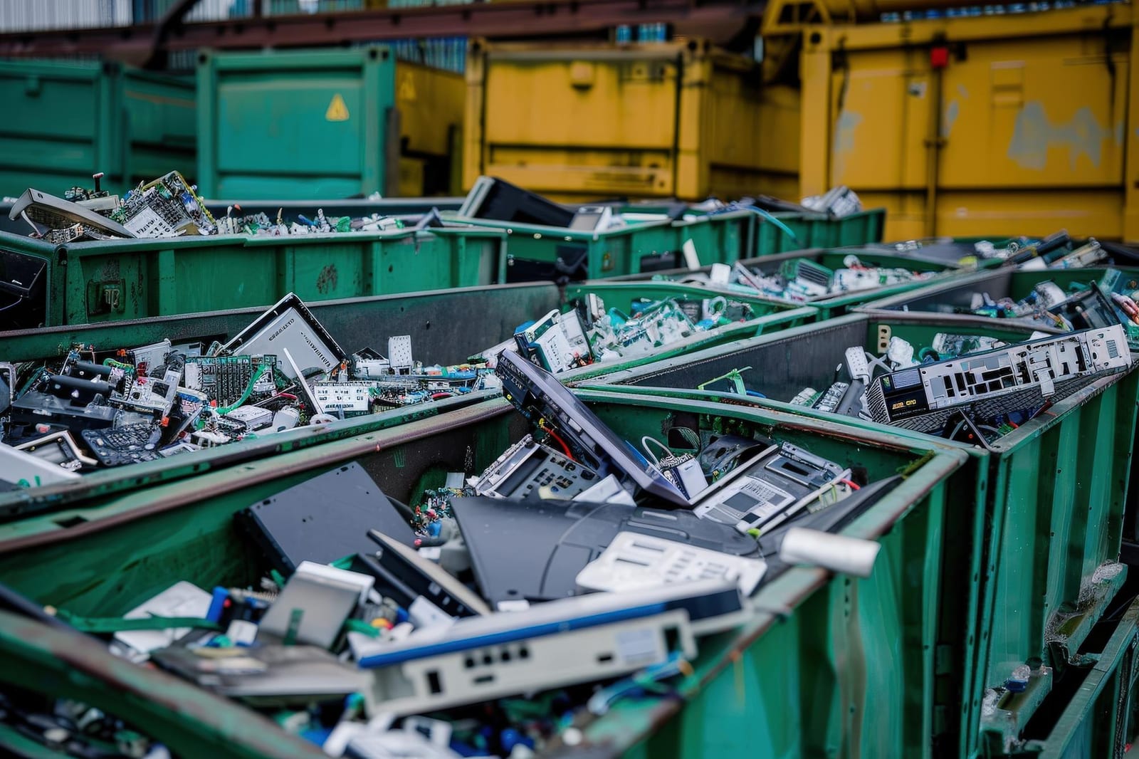 Pátio de triagem de resíduos para reciclagem industrial